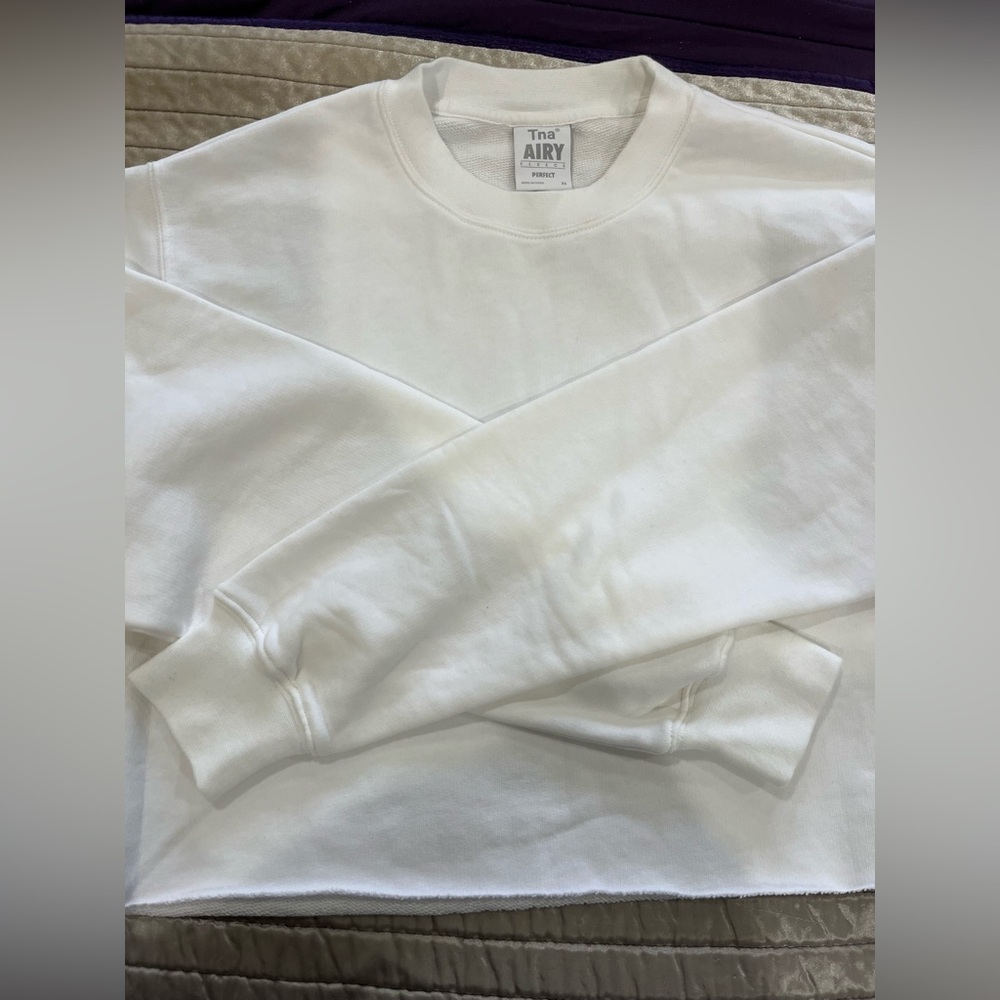 TNA Airy Fleece White Sweatshirt